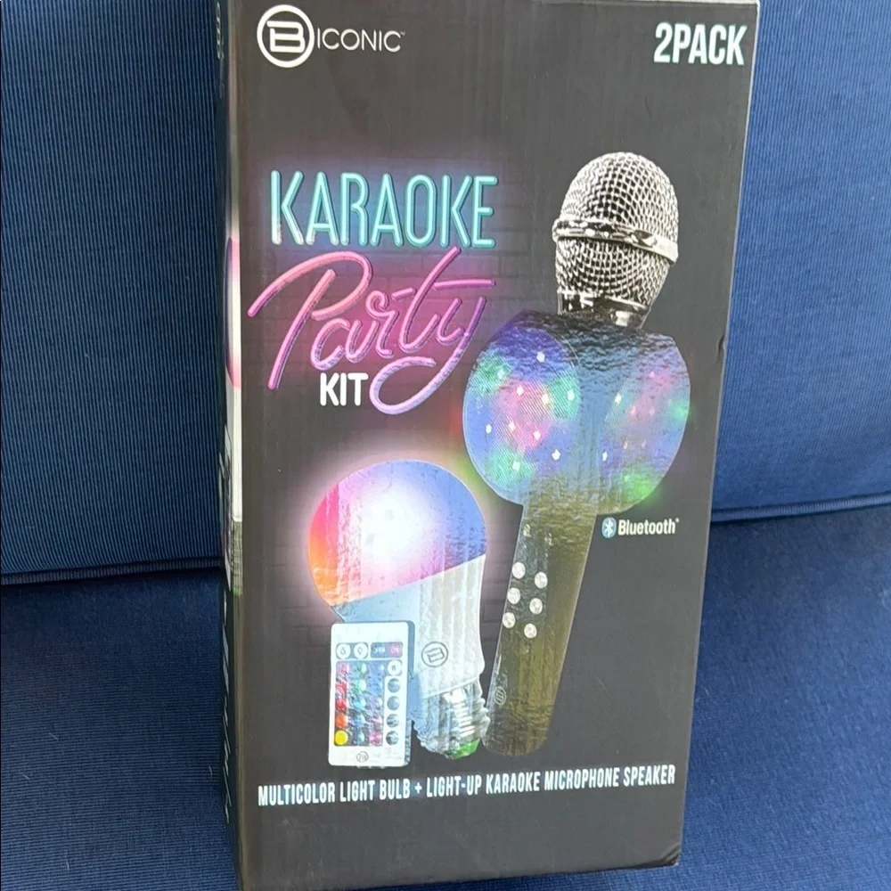Karaoke Party Kit with Multicolor Light Bulb and Microphone